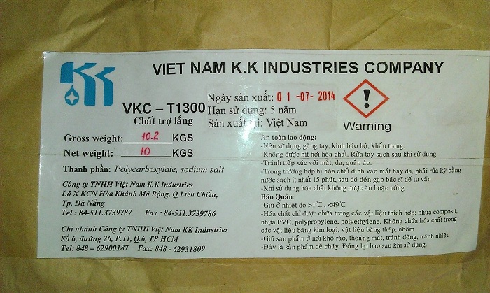 Hóa chất xử lý nước thải Polymer anion VKCT-1300 - Công Ty TNHH Việt Nam K.K INDUSTRIES